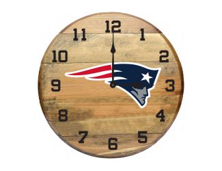 New England Patriots Oak Barrel Clock