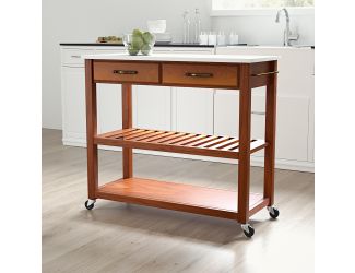 Full Size Granite Top Kitchen Prep Cart