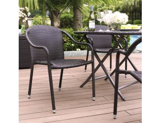 Palm Harbor Outdoor Wicker Stackable Chairs - Set of 4