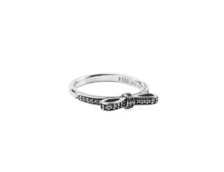 Sparkling Bow, Clear CZ Ring Size 6"