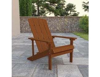 Outdoor Teak All-Weather Poly Resin Wood Adirondack Chair