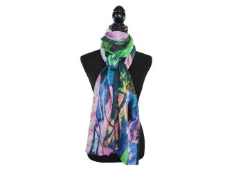 Paradise Leaf Print Scarf Wrap