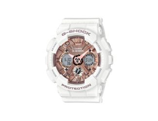 Ladies G-Shock S Series White Analog/Digital Watch Metallic Rose Dial