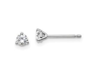 14K White Gold Lab Grown Diamond 1/4ctw 3 Prong Earrings