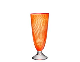 Red Rim Vase (footed, orange)