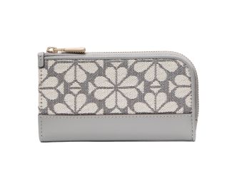 Devin Spade Flower Jacquard Small Slim Bifold Wallet - Grey Multi