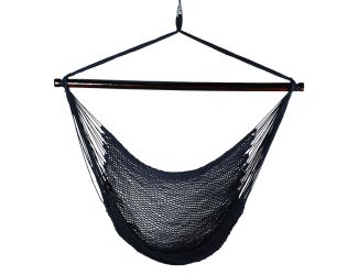 Hanging Caribbean Rope Chair Navy Blue