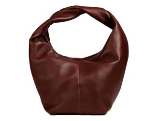 Valentino Garavani Roman Stud Brown Leather Large Hobo Shoulder Bag