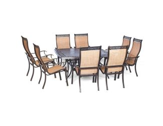 Manor 9-Piece Outdoor Dining Set with Large Square Table