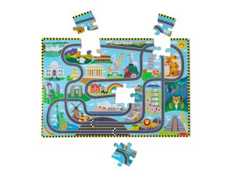 Race Around the World Tracks Floor Puzzle Ages 3+ Years