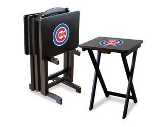 Chicago Cubs 4 TV Trays w/Stand