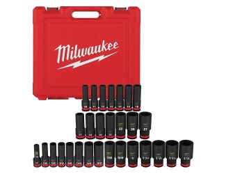 29pc SHOCKWAVE Impact Duty 1/2" Drive SAE & Metric Deep 6 Point Socket Set