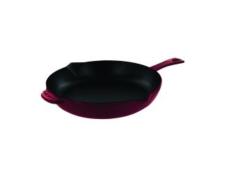 Cast Iron 12" Fry Pan with Pour Spouts - Grenadine