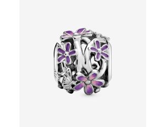 Openwork Purple Daisy Charm