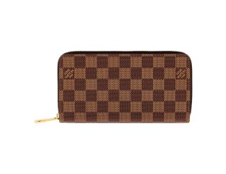 Louis Vuitton Zippy Damier Ebene Brown Canvas Leather Wallet
