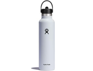 24 oz. Standard Mouth Bottle w/Flex Straw Cap - White