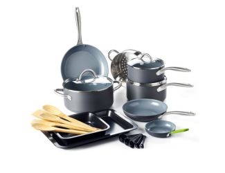 Lima 18pc Ceramic Nonstick Cookware Set