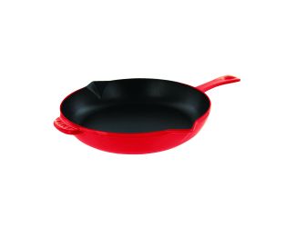 Cast Iron 12" Fry Pan with Pour Spouts - Cherry