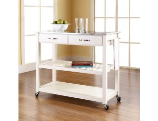 Stainless Top Kitchen Cart/Island w/Optional Stool Storage