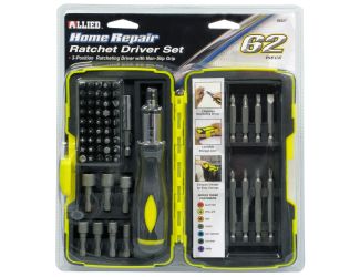 62-Piece Home Repair Ratchet Driver Set with Case