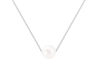 Sterling Silver Simulated Pearl Necklace