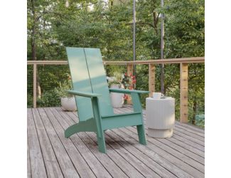 Sea Foam Modern Dual Slat Back Indoor/Outdoor Adirondack Style Patio Chair