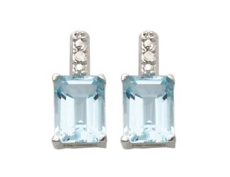 Diamond & Blue Topaz Earrings