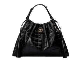 Gucci Deco Fringe Large Leather Tote Bag Black