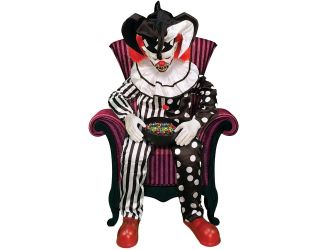 Hartley the Sitting Scare Clown by Tekky, Premium Talking Halloween Animatronic, Plug-In or Battery