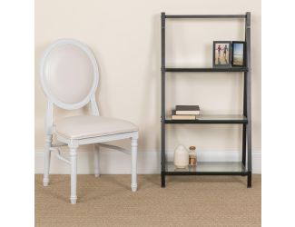 900 lb. Capacity King Louis Chair with White Vinyl Back and Seat and White Frame