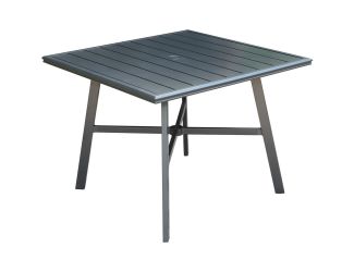 All-Weather Commercial-Grade Aluminum 38" Square Slat-Top Dining Table