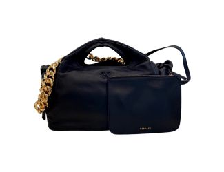 Versace La Medusa Lambskin Leather Black Gold Chain Bag