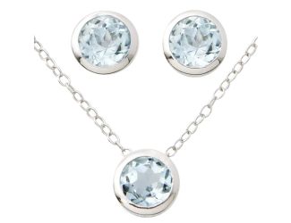 Blue Topaz Earring & Necklace Set
