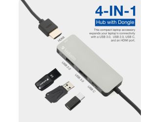 Verbatim 4-in-1 USB C Hub Adapter with 4K HDMI