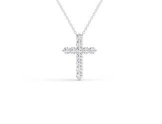 Round Lab Diamond Cross Pendant Size 4 CT