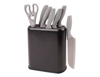 8pc PP Knife Set with Universal Block Knife Block