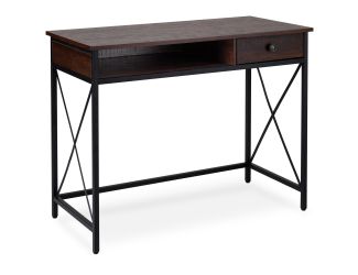 DecorTech Desk with Metal Frame and Drawer