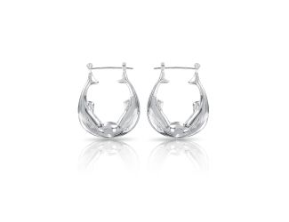 PARIKHS High Polished Double Fish Hoop Earring in 925 Sterling Silver