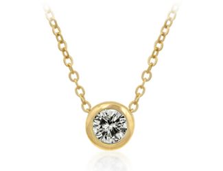 Solitaire Bezel Cubic Zirconia Pendant