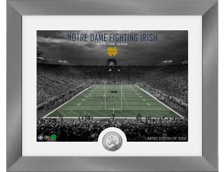 University of Notre Dame Fighting Irish Art Deco Stadium Silver Coin Photo Mint