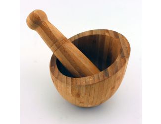 Bamboo Mortar Pestle