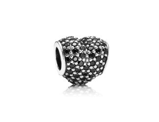 Black Pave Heart Charm