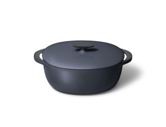 8.5qt Enameled Cast Iron Oval Dutch w/ Lid Midnight Blue
