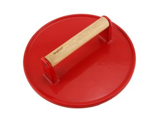 9 - Inch Cast Iron Steak Press -  (Red)