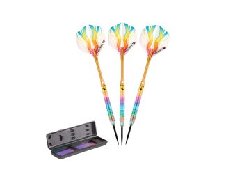 Elkadart Rainbow 90% Tungsten Steel Tip Darts Multi Color Titanium Coating 25 Grams