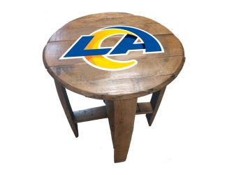 Los Angeles Rams Oak Barrel Table