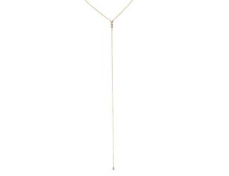 Triple Diamond Bezel Lariat Necklace