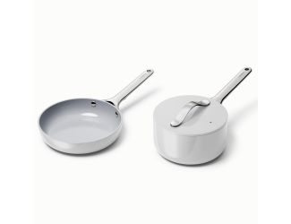 Nonstick Ceramic Minis Duo Cookware Set - Fry Pan & Saucepan Gray