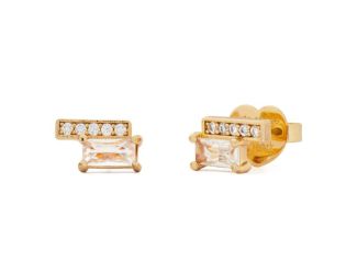 Precious Delights Delicate Studs - Clear/Gold