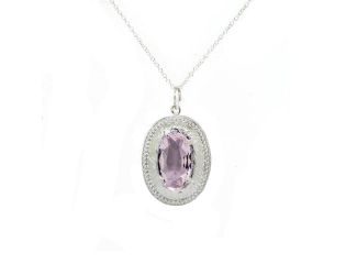 Rose Quartz CZ Fashion Pendant Necklace